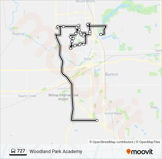 727 Bus Line Map