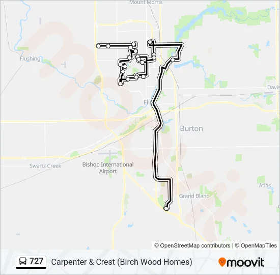727 Bus Line Map