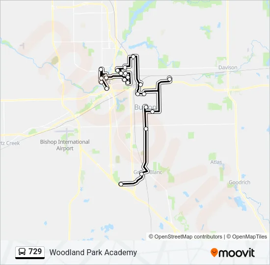 729 Bus Line Map
