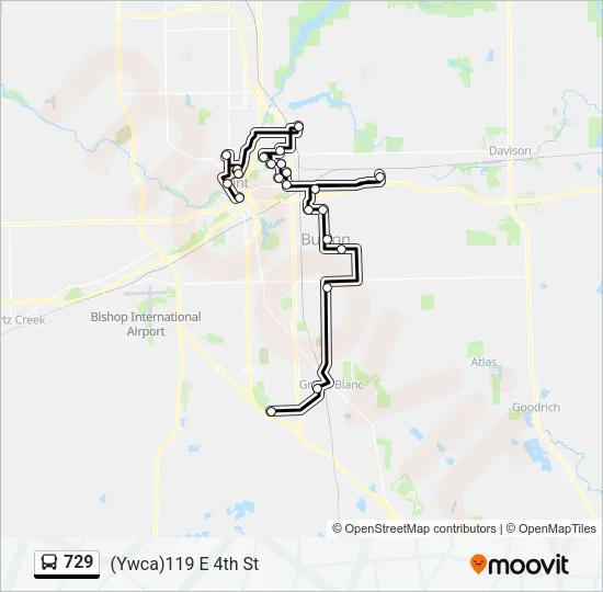 729 Bus Line Map