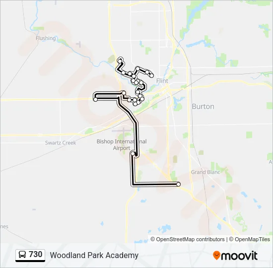 730 Bus Line Map