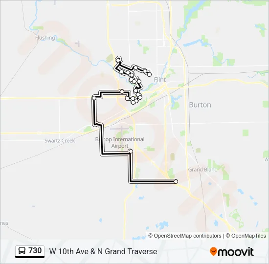 730 Bus Line Map