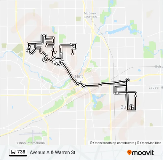 738 Bus Line Map
