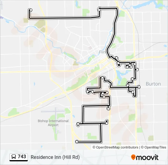 743 Bus Line Map