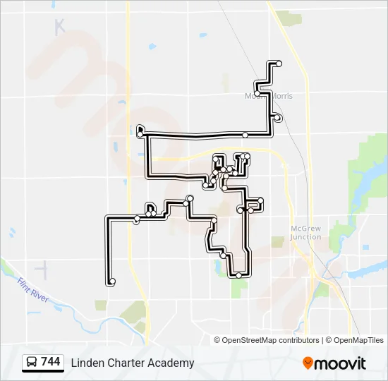 744 Bus Line Map