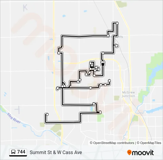 744 Bus Line Map