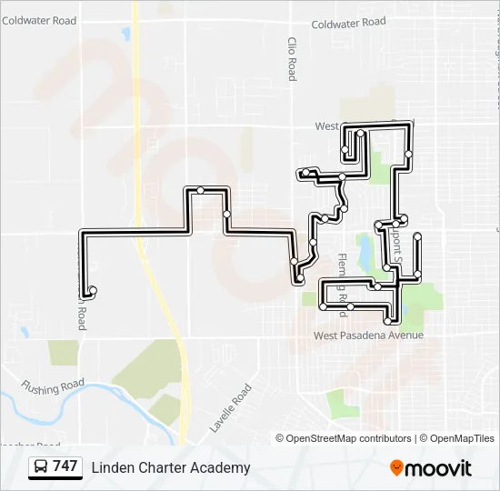 747 Bus Line Map