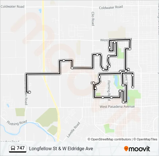 747 Bus Line Map