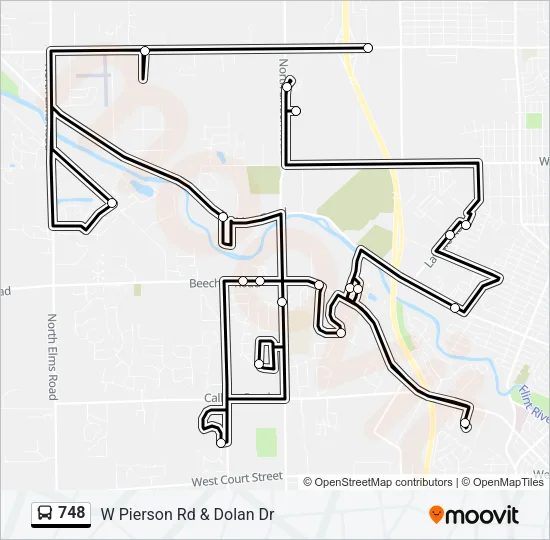 748 Bus Line Map