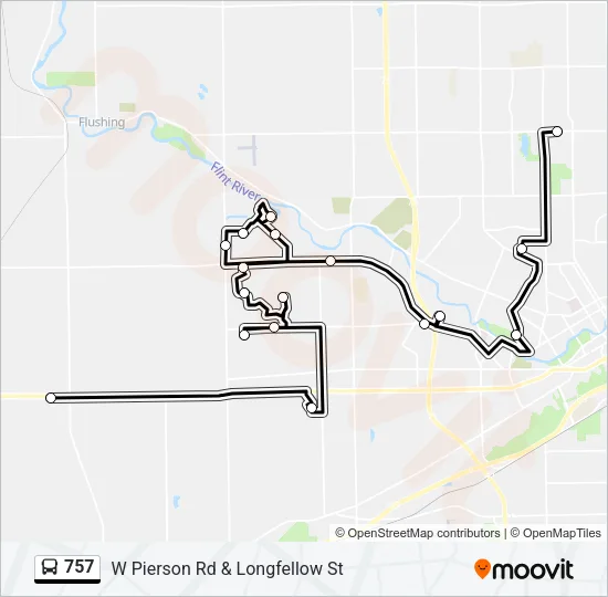 757 Bus Line Map