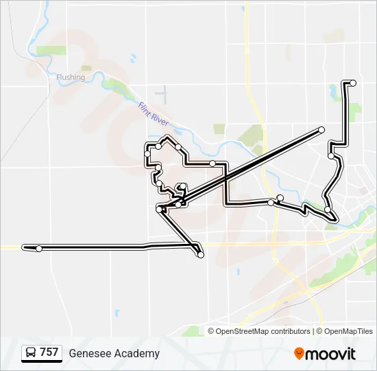 757 Bus Line Map