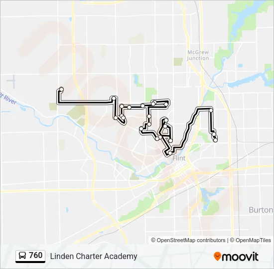 760 Bus Line Map