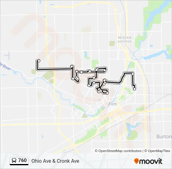 760 Bus Line Map