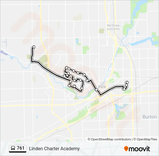 761 Bus Line Map