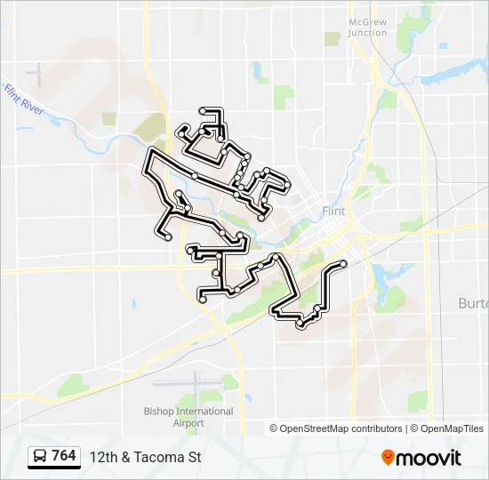 764 Bus Line Map