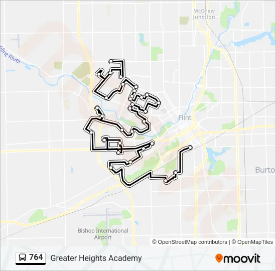 764 Bus Line Map