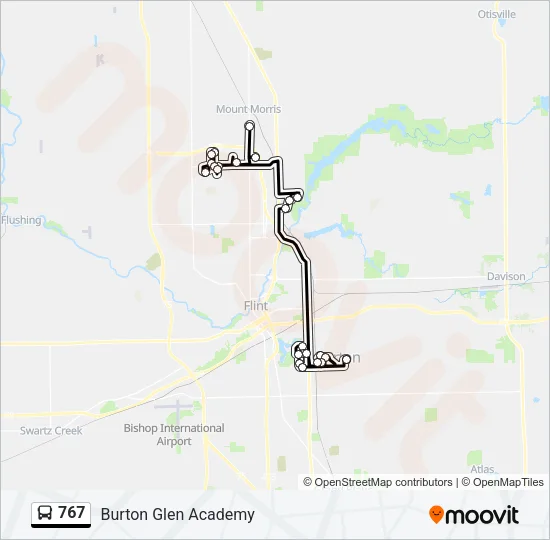 767 Bus Line Map