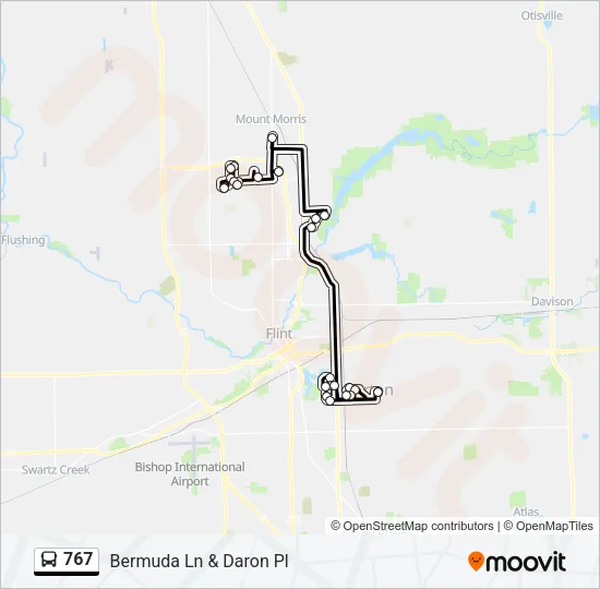 767 Bus Line Map
