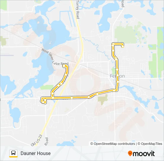 19 SOUTH Bus Line Map