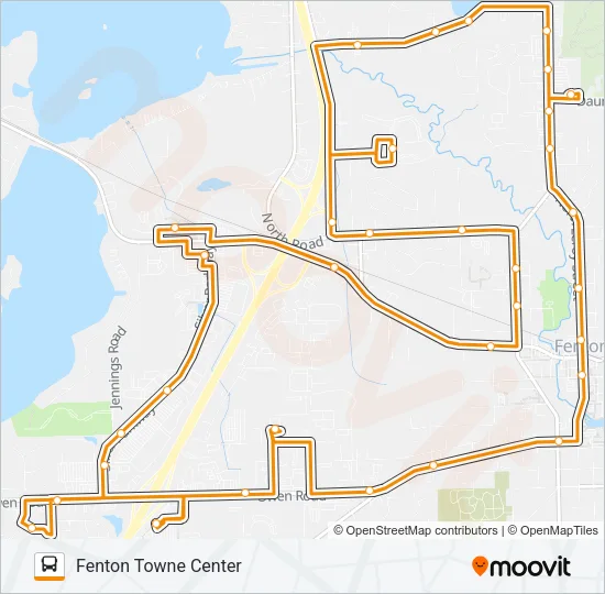 19 SOUTH Bus Line Map