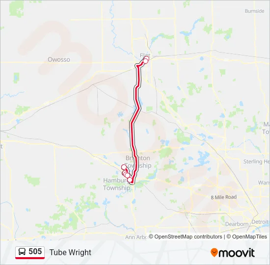 505 Bus Line Map