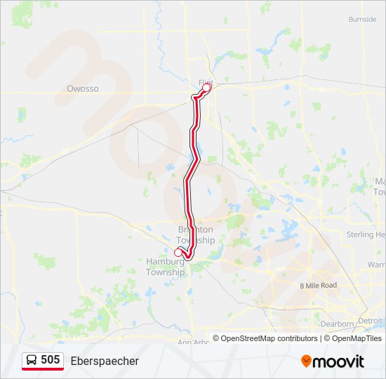 505 Bus Line Map