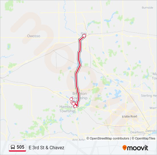 505 Bus Line Map