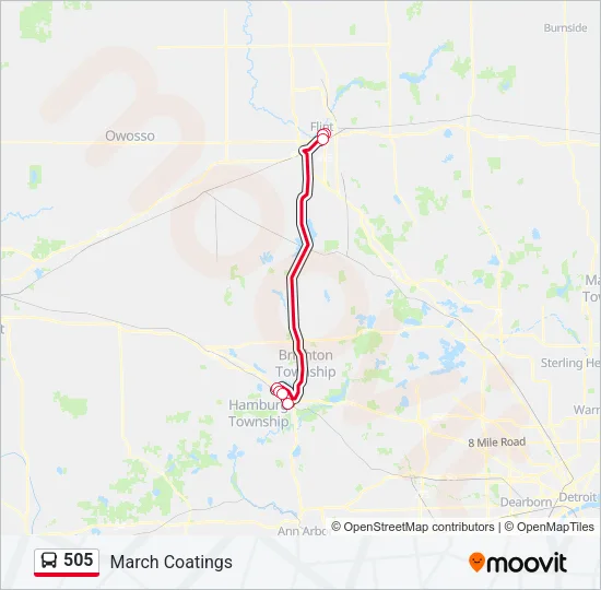 505 Bus Line Map