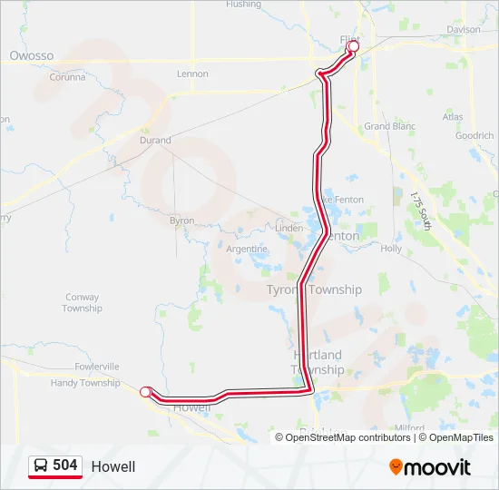 504 Bus Line Map