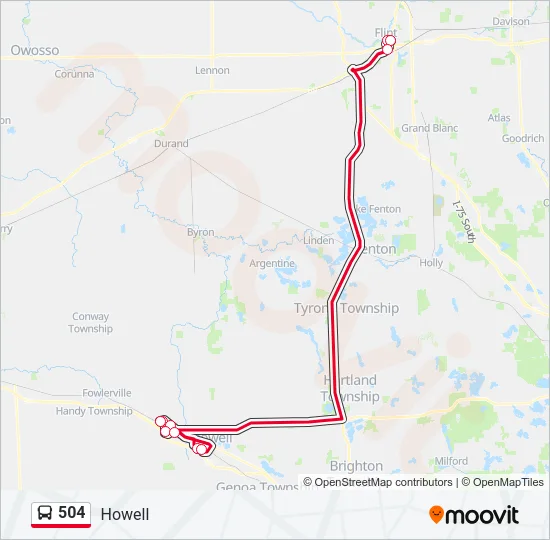 504 Bus Line Map