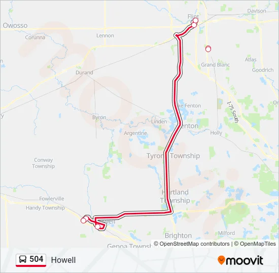 504 Bus Line Map