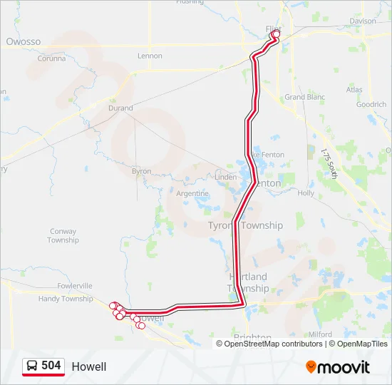 504 Bus Line Map