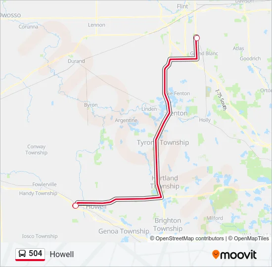 504 Bus Line Map