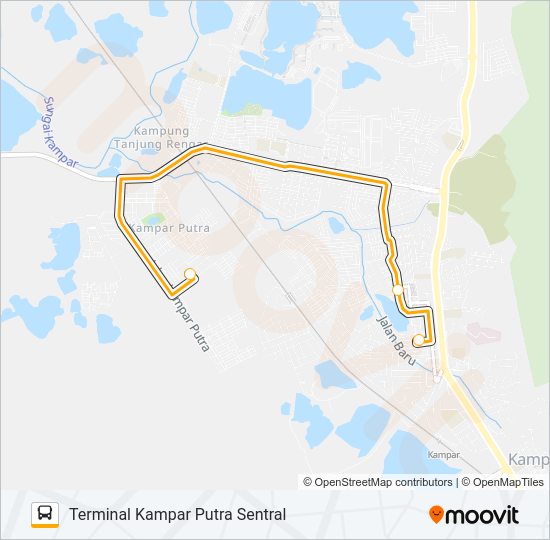 Peta Laluan bas SHUTTLE KAMPAR