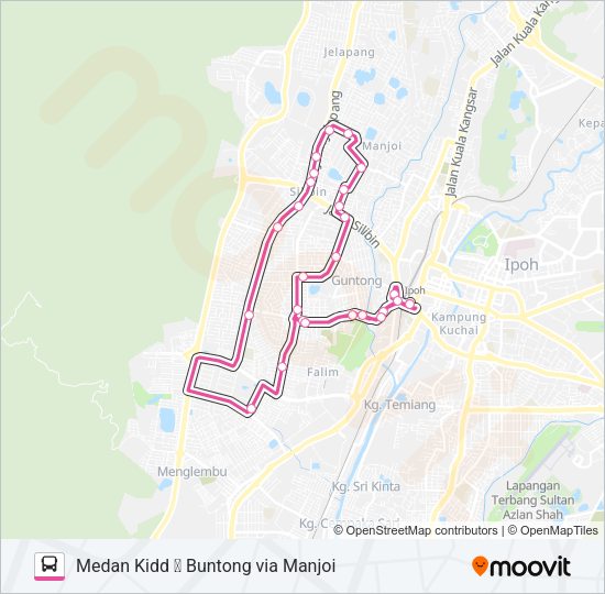 A102 Bus Line Map