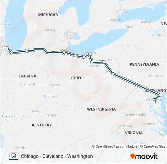 GREYHOUND US0164 Bus Line Map
