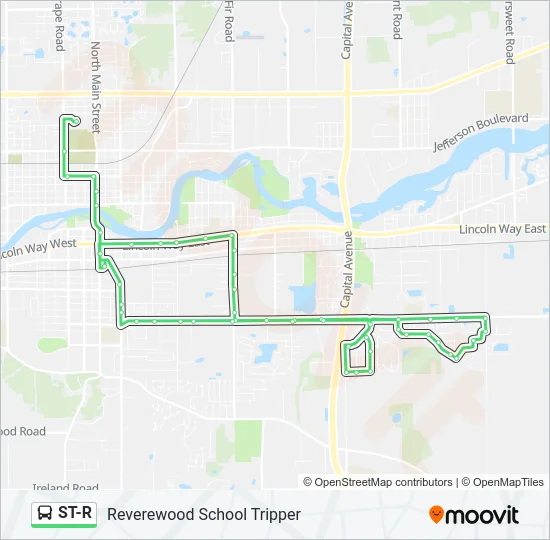ST-R Bus Line Map