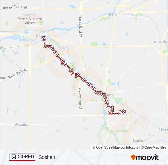 Mapa de 50-RED de autobús