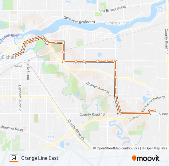 Mapa de 35-ORANGE de autobús