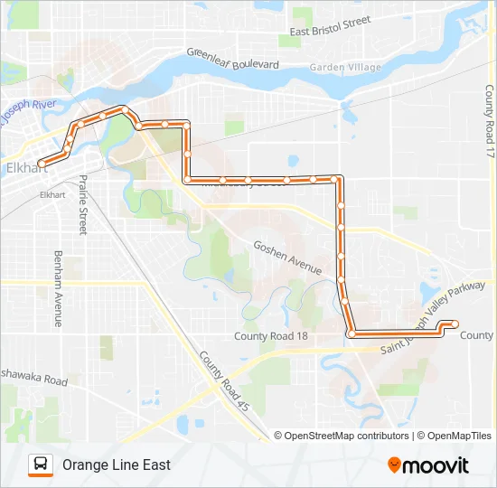 35-ORANGE Bus Line Map