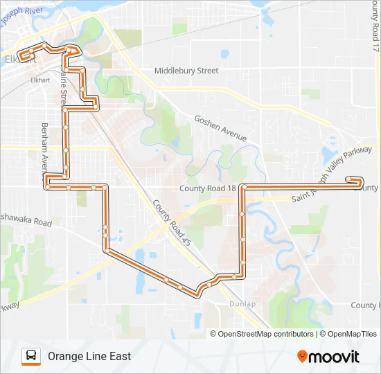 35-ORANGE Bus Line Map