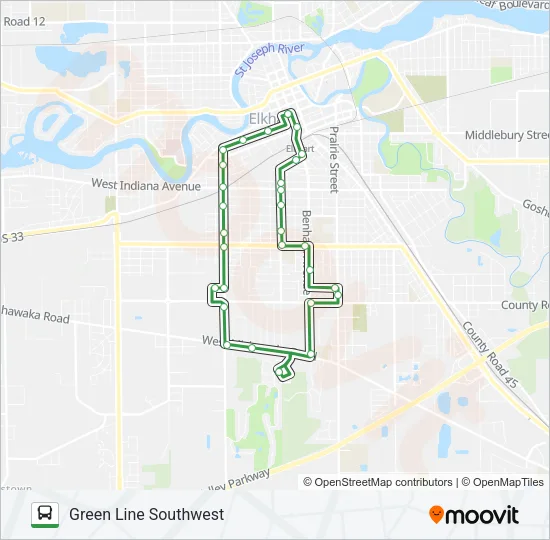 32-GREEN Bus Line Map