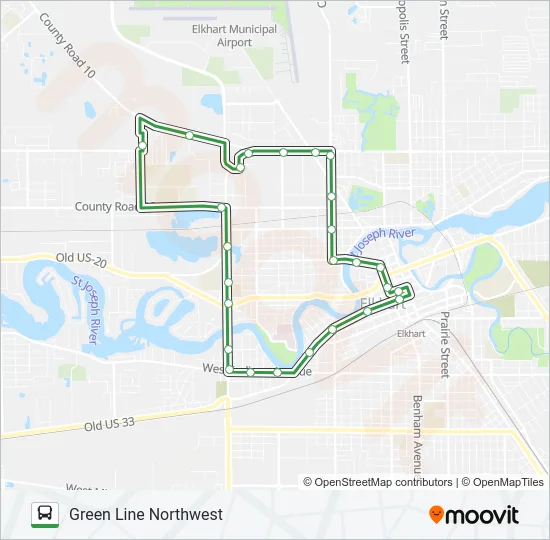 32-GREEN Bus Line Map