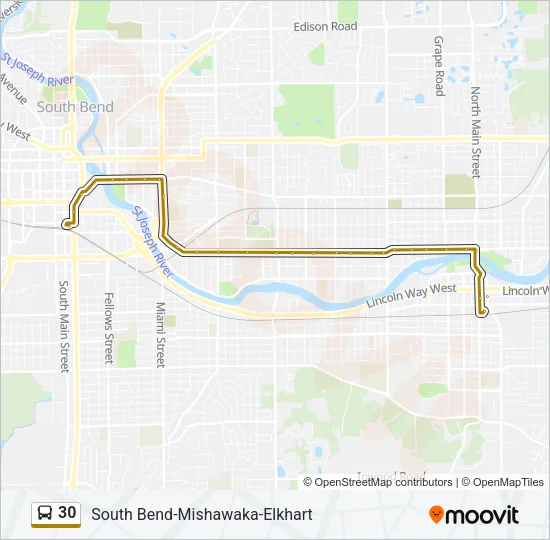 30 Bus Line Map