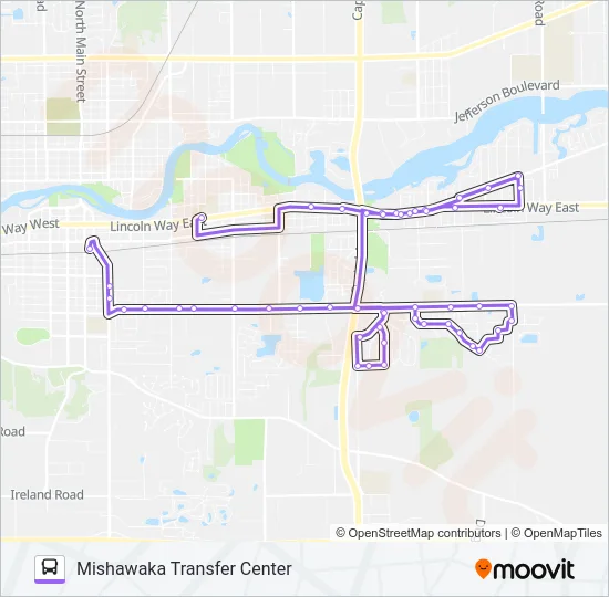 TWIN BRANCH-REVEREWOOD SCHOOL TRIPPER Bus Line Map