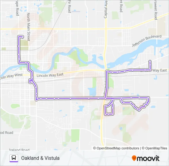 TWIN BRANCH-REVEREWOOD SCHOOL TRIPPER Bus Line Map
