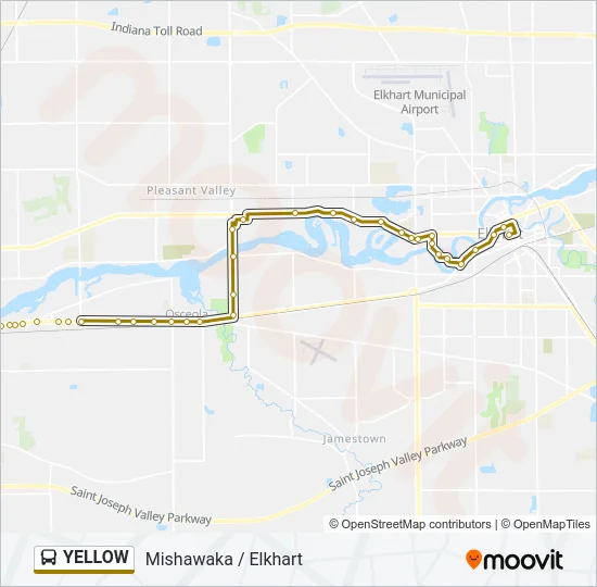 YELLOW Bus Line Map