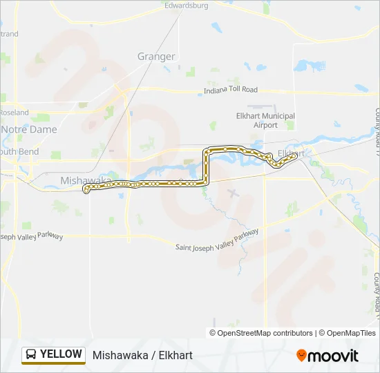 YELLOW Bus Line Map