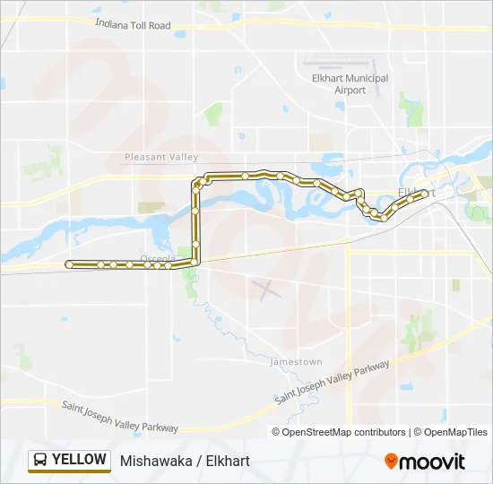 YELLOW Bus Line Map