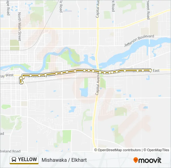 YELLOW Bus Line Map